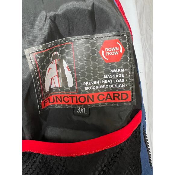 Down Fkow Blue Hooded Winter Ski Jacket 3XL (Fits Smaller) - Picture 13 of 13